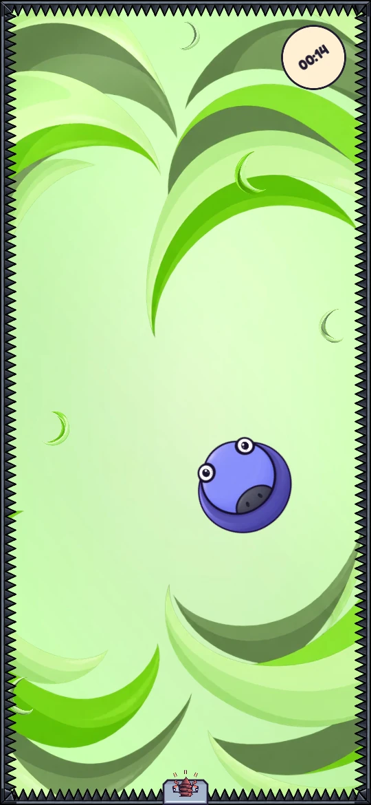A lilac Muu on the right in a green arena